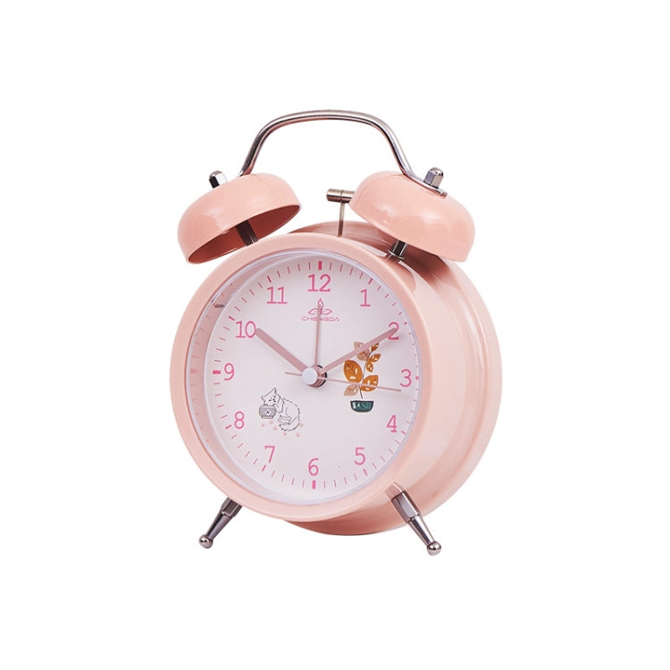 Student Cute Style Bell Alarm Clock Bedside Mute Clock With Light Specification��� Y34 3 Inch (Pink)
