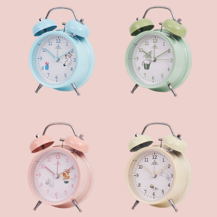 Student Cute Style Bell Alarm Clock Bedside Mute Clock With Light Specification��� Y34 3 Inch (Pink)