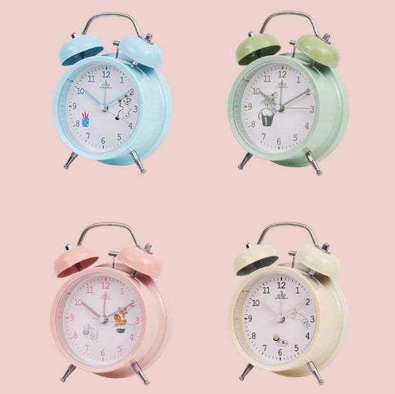 Student Cute Style Bell Alarm Clock Bedside Mute Clock With Light Specification��� Y34 3 Inch (Pink)