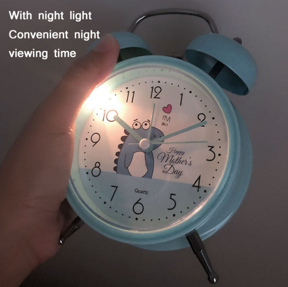 Student Cute Style Bell Alarm Clock Bedside Mute Clock With Light Specification��� Y34 3 Inch (Beige)