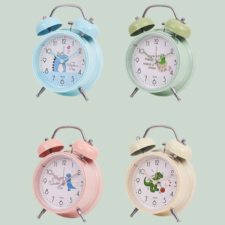 Student Cute Style Bell Alarm Clock Bedside Mute Clock With Light Specification��� Y35 4 Inch (Green)