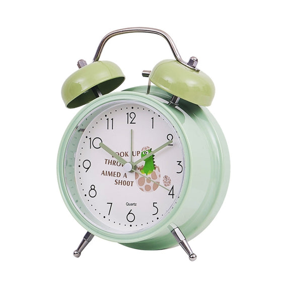 Student Cute Style Bell Alarm Clock Bedside Mute Clock With Light Specification��� Y35 4 Inch (Green)