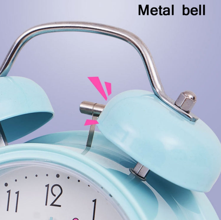 Student Cute Style Bell Alarm Clock Bedside Mute Clock With Light Specification��� Y35 4 Inch (Green)