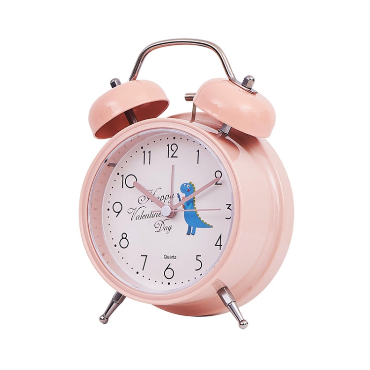 Student Cute Style Bell Alarm Clock Bedside Mute Clock With Light Specification��� Y35 4 Inch (Pink)
