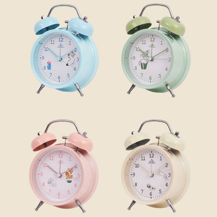 Student Cute Style Bell Alarm Clock Bedside Mute Clock With Light Specification��� Y36 4 Inch (Blue)