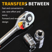 CY-0028 12 PCS/Set Auto Repair Tool Ratchet Quick Socket Wrench Hardware Box Combination, Model: 1/4 Small Fly