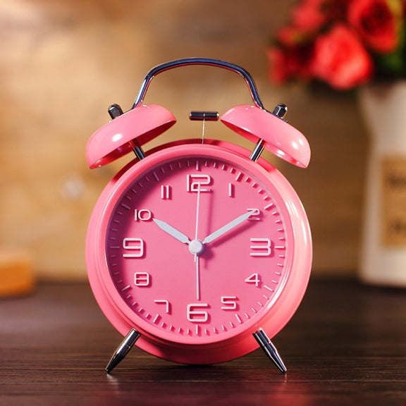 4 Inch Bedroom Bedside Stereo Digital Silent Alarm Clock With Light(4 inch convex powder shell)