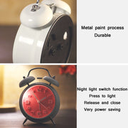 4 Inch Bedroom Bedside Stereo Digital Silent Alarm Clock With Light(White Shell Blue Surface)