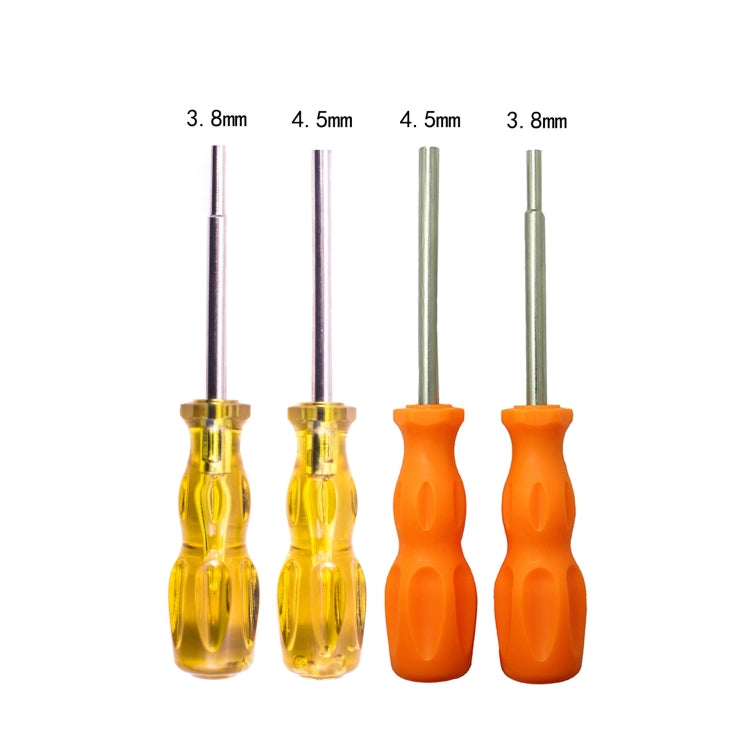4 PCS Disassembly Tool Screwdriver Sleeve Applicable For Nintendo N64 / SFC / GB / NES / NGC(Transparent Yellow 3.8mm)