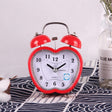 Children Cartoon Apple-Shaped Bedside Mute Desk Clock Metal Bell Digital Alarm Clock(Red) - free shipping - PMc TechLife - Order now!