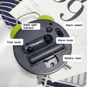 Children Cartoon Apple-Shaped Bedside Mute Desk Clock Metal Bell Digital Alarm Clock(Red)
