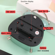 Student Metal Retro Digital Alarm Clock With Light(Red)