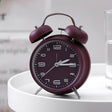 3304T Bedroom Bedside Multifunctional Bell Metal Alarm Clock With Night Light(Wine Red) - free shipping - PMc TechLife - Order now!