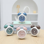 Bedroom Desktop Metal Digital Mechanical Alarm Clock Living Room Silent Clock With Night Light(Coffee Color)
