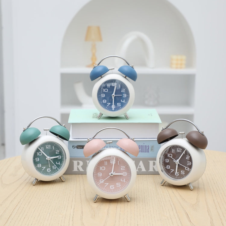 Bedroom Desktop Metal Digital Mechanical Alarm Clock Living Room Silent Clock With Night Light(Green)