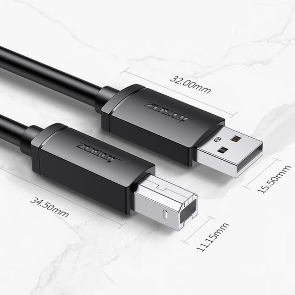 3 PCS Jasoz USB Printing Data Cable Oxygen-Free Copper Core, Cable Length: 3m