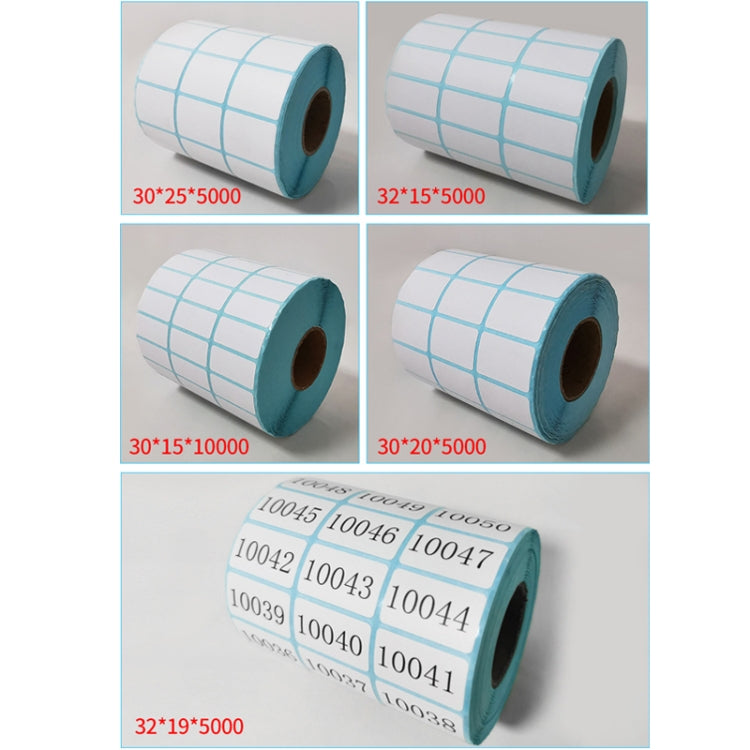 Three-Proof Thermal Paper Three-Row Bar Code Non-Adhesive Printing Paper, Size: 30 x 20mm (10000 Pieces)