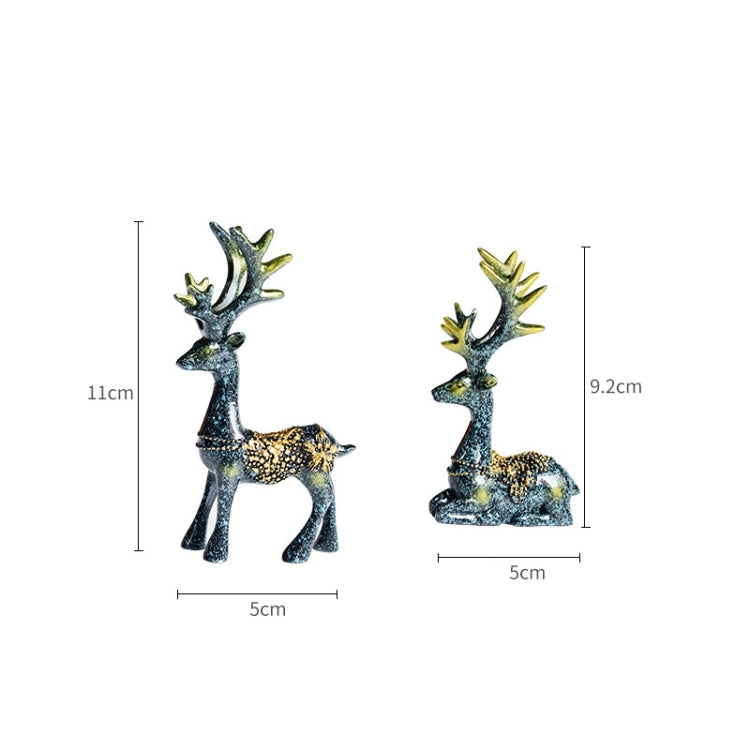 2 Pairs R-8820 Car Ornaments Car Home Safe Deer Decorations(Silver)