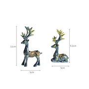 2 Pairs R-8820 Car Ornaments Car Home Safe Deer Decorations(Silver)