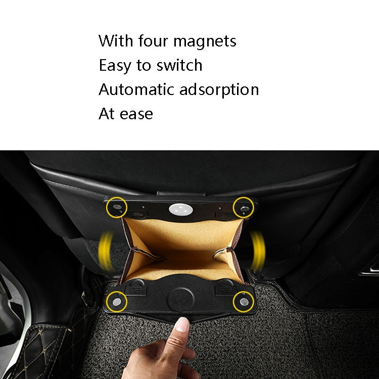 Car Trash Can Storage Bag Hanging Paste With LED Light Garbage Bag(Small (Red))