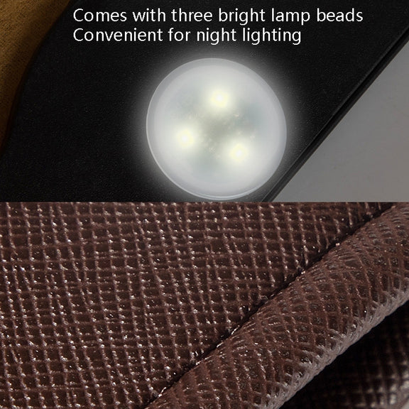 Car Trash Can Storage Bag Hanging Paste With LED Light Garbage Bag(Small (Mocha Brown))