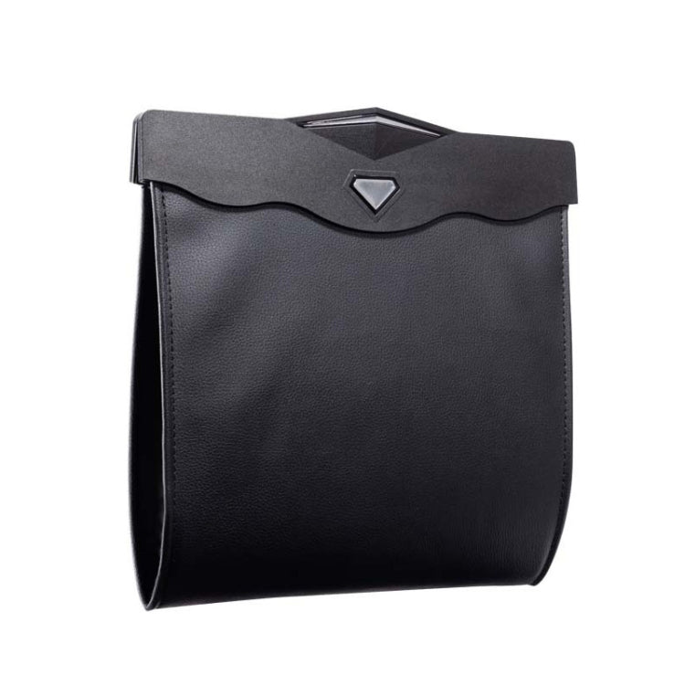 Car Trash Can Car Chair Back Hanging Storage Box Hidden Folding Storage Bag With LED Light(Black)
