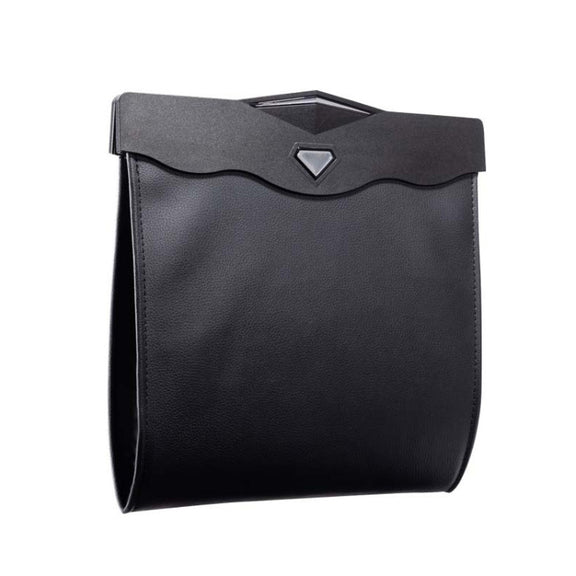 Car Trash Can Car Chair Back Hanging Storage Box Hidden Folding Storage Bag With LED Light(Black)