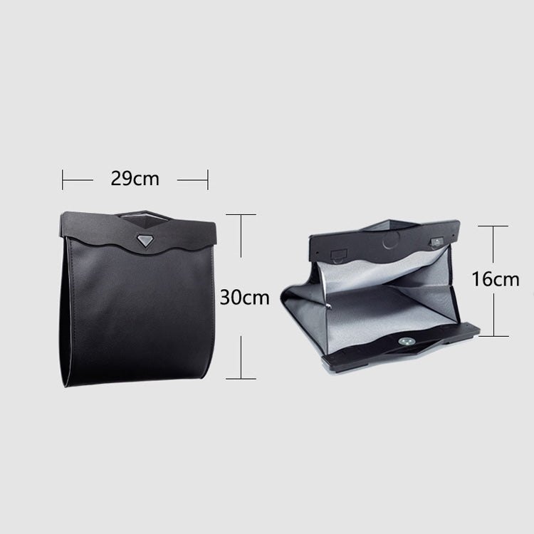 Car Trash Can Car Chair Back Hanging Storage Box Hidden Folding Storage Bag With LED Light(Mocha Brown)