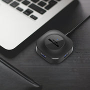 H25-2.0 3 x USB Port + TF/SD Card Reader Computer Notebook High-Speed Hub Splitter