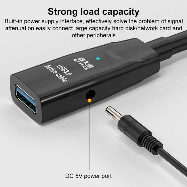 D.Y.TECH USB 3.0 Male To Female Extension Cable Double Shielded Chip Data Cable, Length: 15m