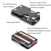 New-Bring Metal Card Holder Multifunctional  EDC Wallet Can Store Keys & U Disk(Black)