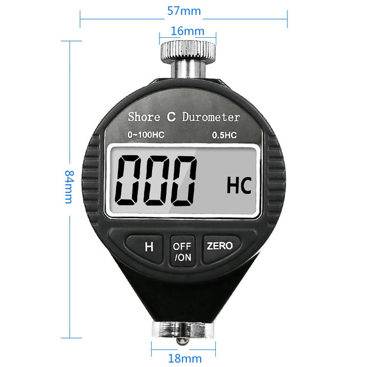 Electronic Digital Display Hard Meter Plastic Rubber Silicone Tire Hardness Meter, Model: 0-100HC C