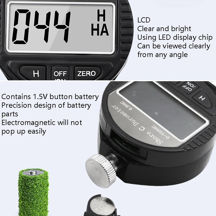 Electronic Digital Display Hard Meter Plastic Rubber Silicone Tire Hardness Meter, Model: 0-100HC C