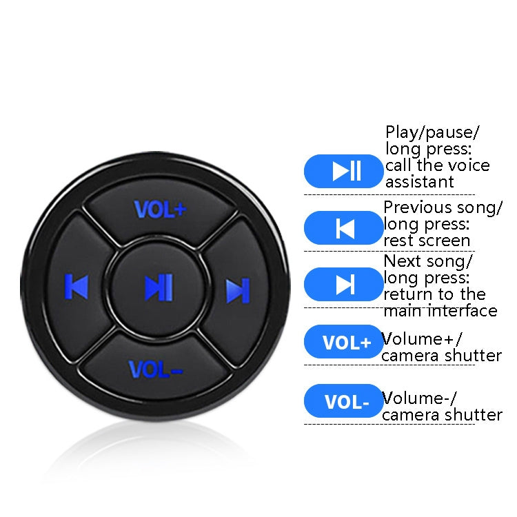 Car Mobile Phone Remote Control Bluetooth Wireless Multimedia Button Remote Control Music Playback Selfie, Colour: Silver With Buckle