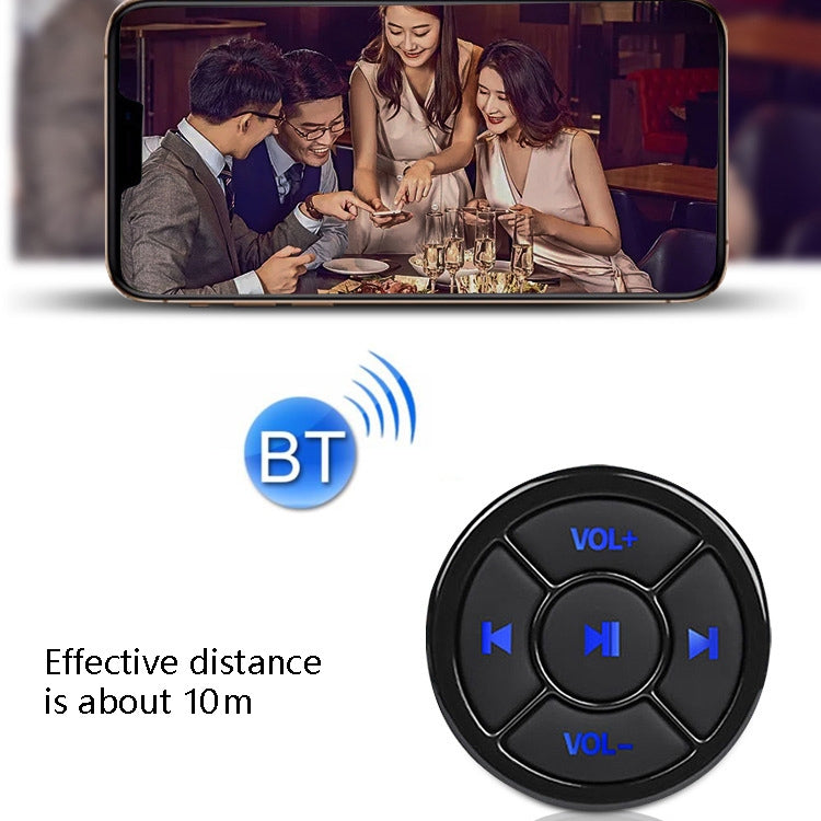 Car Mobile Phone Remote Control Bluetooth Wireless Multimedia Button Remote Control Music Playback Selfie, Colour: Silver With Buckle