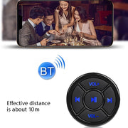 Car Mobile Phone Remote Control Bluetooth Wireless Multimedia Button Remote Control Music Playback Selfie, Colour: Silver With Buckle