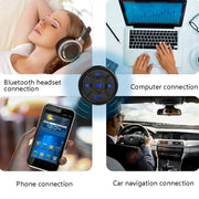 Car Mobile Phone Remote Control Bluetooth Wireless Multimedia Button Remote Control Music Playback Selfie, Colour: Silver With Buckle