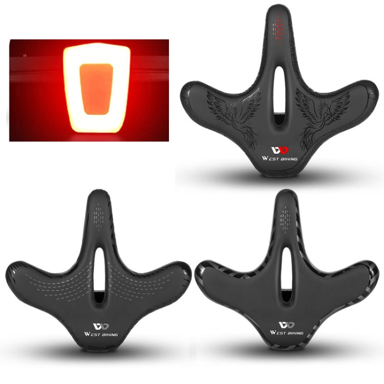 WEST BIKING YP1602797 Bicycle Hollow Seat Night Riding With Warning Tail Light Seat(Phoenix)