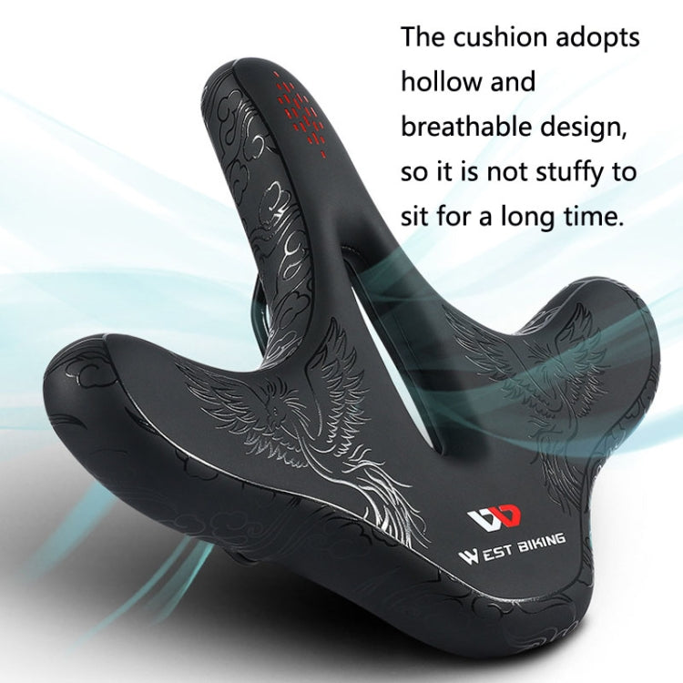 WEST BIKING YP1602797 Bicycle Hollow Seat Night Riding With Warning Tail Light Seat(Black Goose)