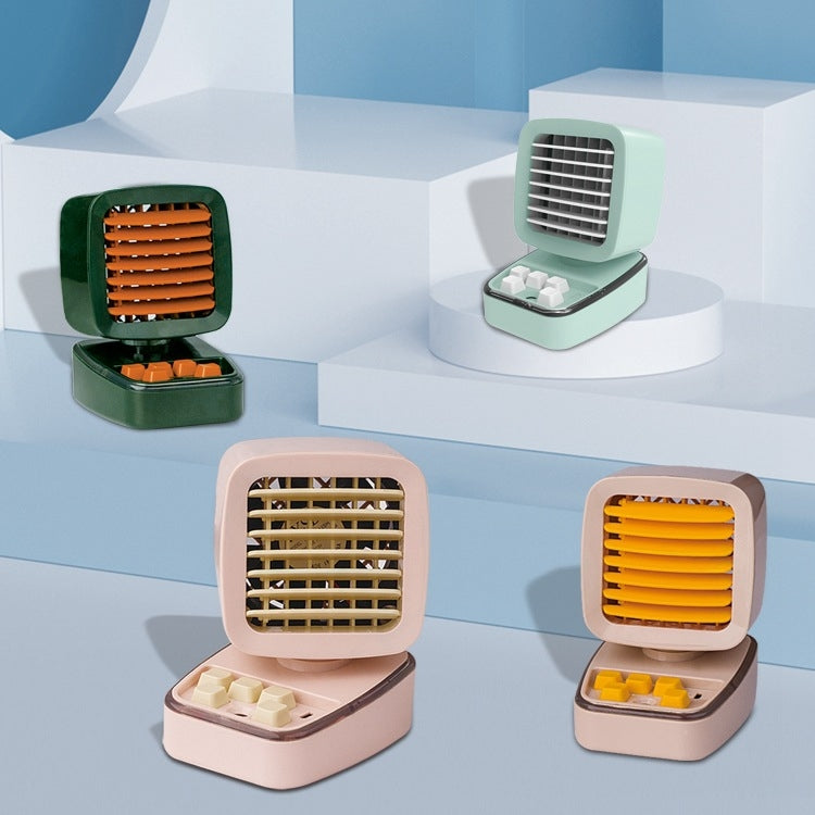 A5 Mini Humidifying Refrigeration Air Conditioning Fan USB Home Desktop Water Cooling Fan(Ivory Camel)
