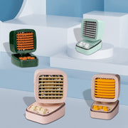 A5 Mini Humidifying Refrigeration Air Conditioning Fan USB Home Desktop Water Cooling Fan(Ivory Camel)
