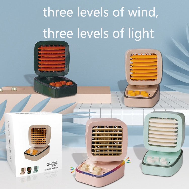 A5 Mini Humidifying Refrigeration Air Conditioning Fan USB Home Desktop Water Cooling Fan(Ivory Camel)