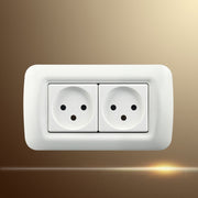 PC Panel Duplex Israel Three-Hole Wall Power Socket(Y Shape Double Plug)