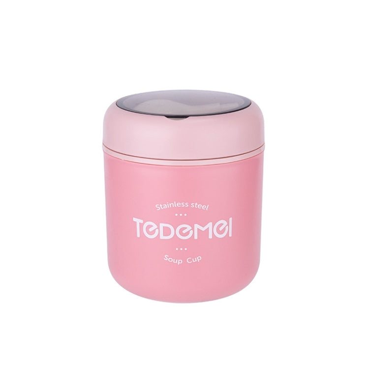 Portable Thermal Insulation Sealed Soup Cup With Lid Breakfast Lunch Box For Office Workers(Pink)