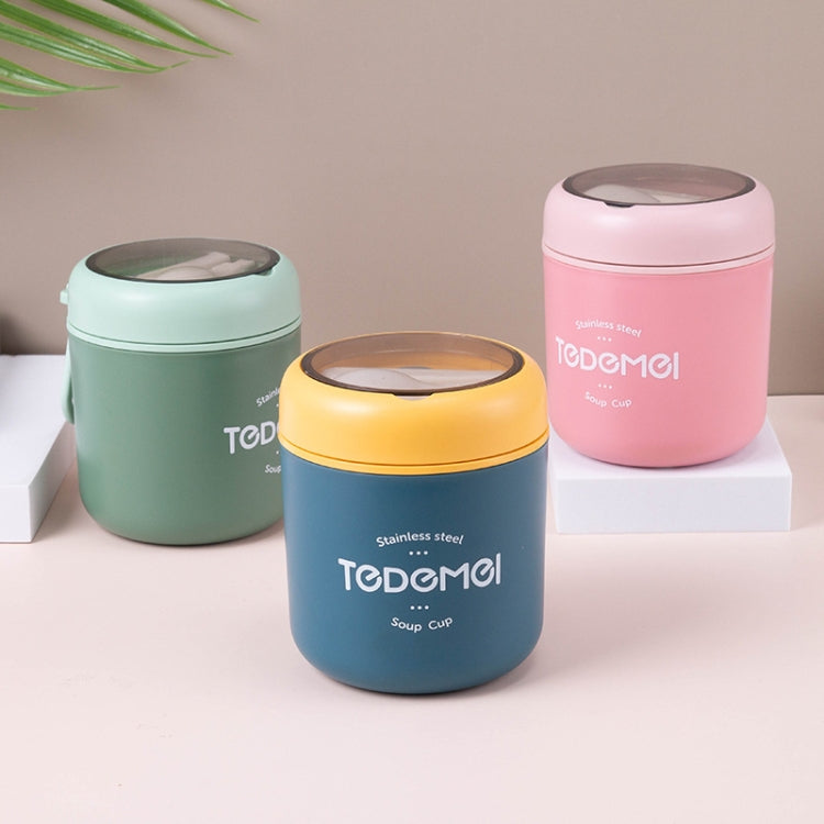 Portable Thermal Insulation Sealed Soup Cup With Lid Breakfast Lunch Box For Office Workers(Pink)