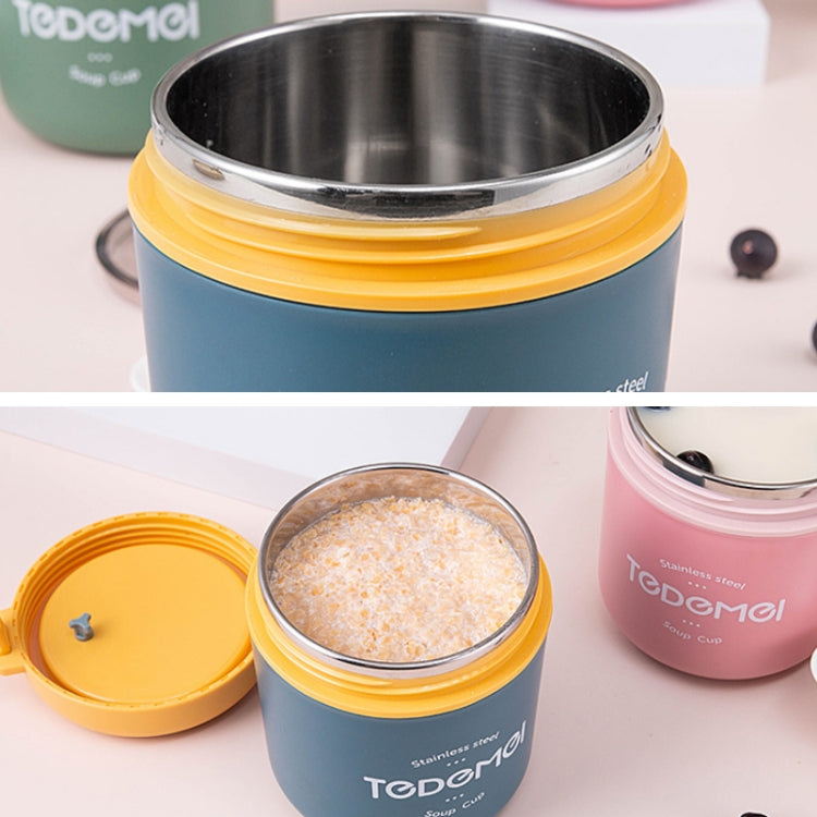 Portable Thermal Insulation Sealed Soup Cup With Lid Breakfast Lunch Box For Office Workers(Pink)