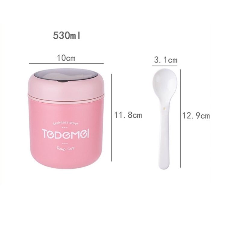 Portable Thermal Insulation Sealed Soup Cup With Lid Breakfast Lunch Box For Office Workers(Pink)