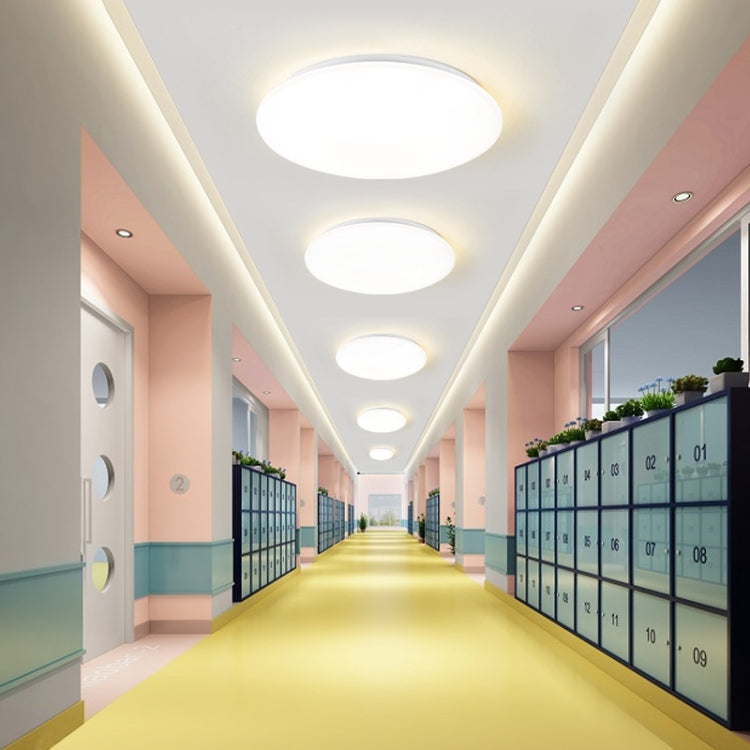 LED Sound Light Control Ceiling Lamp Round Corridor Intelligent Sensor Lamp, Power source: 12W 270mm(White)