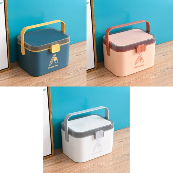 Household Plastic Small Medicine Box Portable Medicine Storage Box, Size: 27.7 x 20.4 x 19.4cm(Pink)