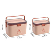 Household Plastic Small Medicine Box Portable Medicine Storage Box, Size: 21.4 x 15.8 x 14.7cm(Pink)